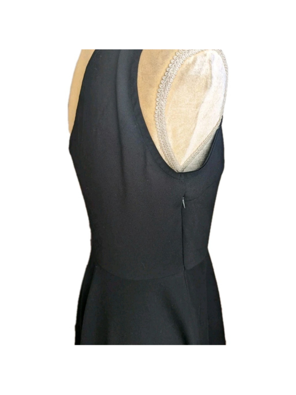 Sarin Mathews Black Large One Shoulder Cocktail Party Dress Vintage Style - Picture 6 of 11